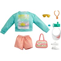 CDU Barbie Pack de Moda Licencia Roxy: Jersey y Shorts- Ropa de muñeca (Mattel GRD59)